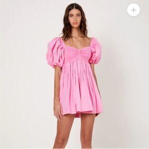 SWF Puff sleeve babydoll dress pink floss sz XS